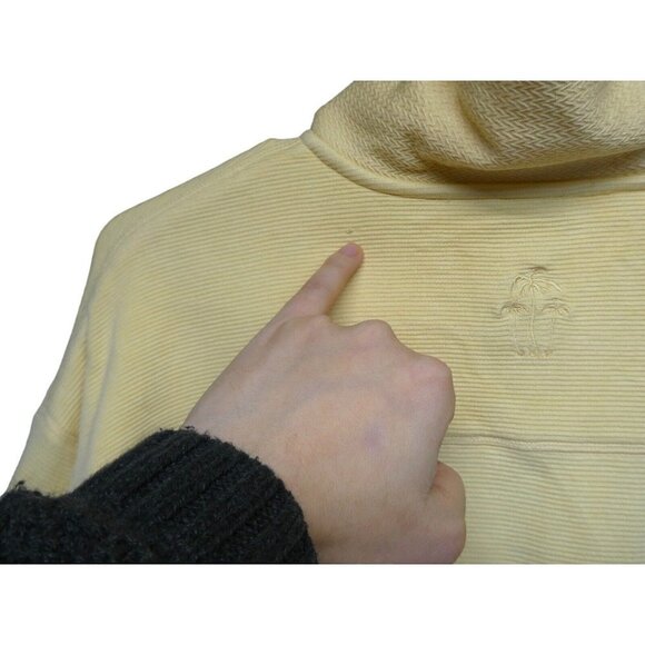 Montego Mon Mens Silk blend 1/4 zip pullover‎ sweatshirt size M Yellow texture - Picture 12 of 12
